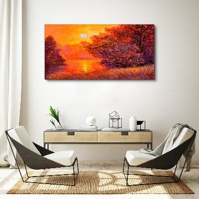 Tablou canvas Ora de aur la lac