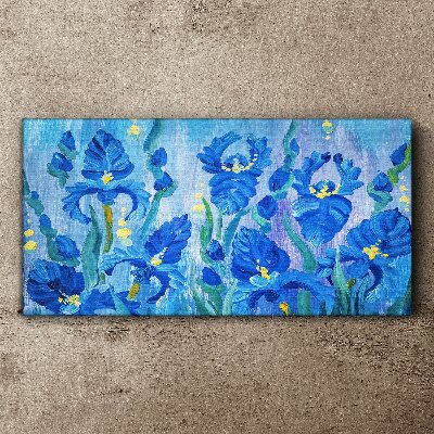 Tablou canvas Iris albastru pe fundal albastru