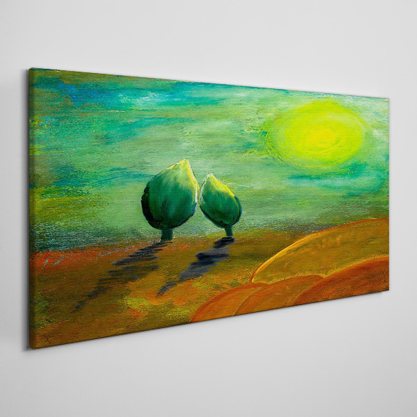 Tablou canvas Copaci verzi în lumina soarelui