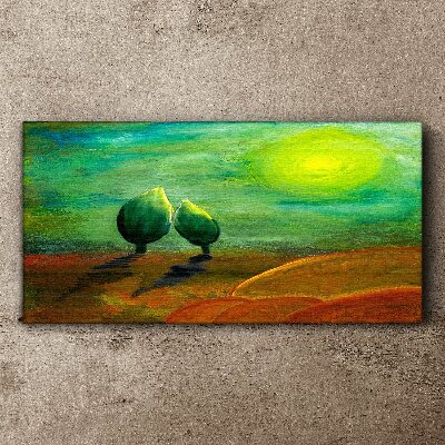 Tablou canvas Copaci verzi în lumina soarelui