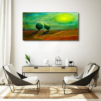 Tablou canvas Copaci verzi în lumina soarelui
