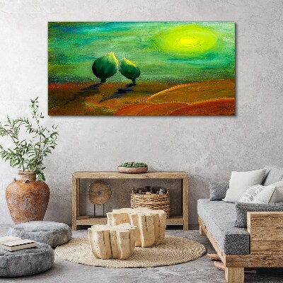 Tablou canvas Copaci verzi în lumina soarelui
