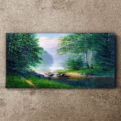Tablou canvas Un peisaj liniștit lângă râu