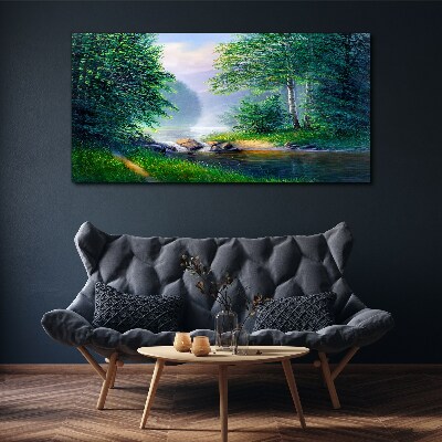 Tablou canvas Un peisaj liniștit lângă râu