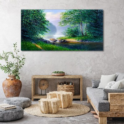 Tablou canvas Un peisaj liniștit lângă râu