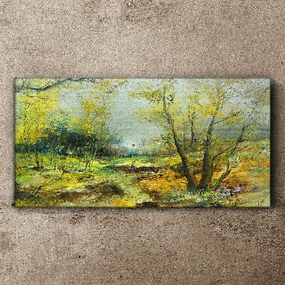 Tablou canvas Peisaj de primăvară cu copaci