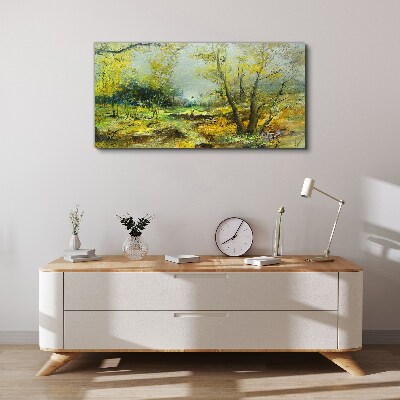Tablou canvas Peisaj de primăvară cu copaci