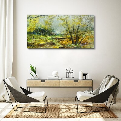 Tablou canvas Peisaj de primăvară cu copaci