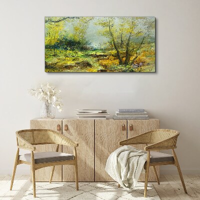 Tablou canvas Peisaj de primăvară cu copaci
