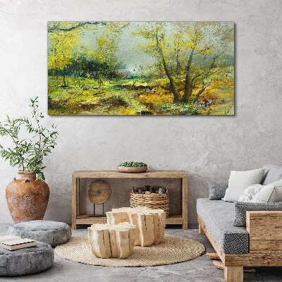 Tablou canvas Peisaj de primăvară cu copaci