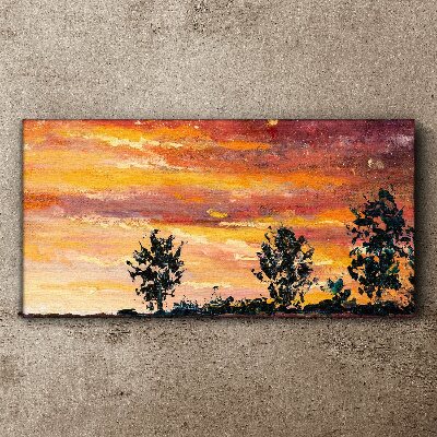 Tablou canvas Apus peste copaci