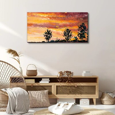 Tablou canvas Apus peste copaci