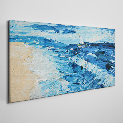 Tablou canvas Marea calmă cu o barcă cu pânze