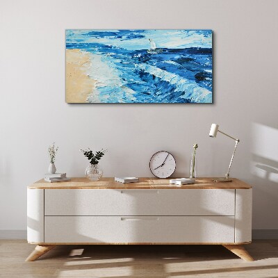 Tablou canvas Marea calmă cu o barcă cu pânze