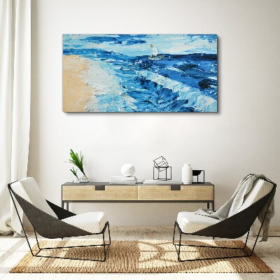 Tablou canvas Marea calmă cu o barcă cu pânze