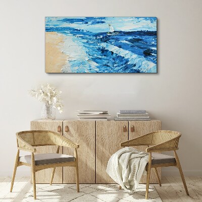 Tablou canvas Marea calmă cu o barcă cu pânze