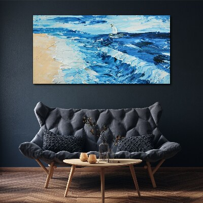 Tablou canvas Marea calmă cu o barcă cu pânze