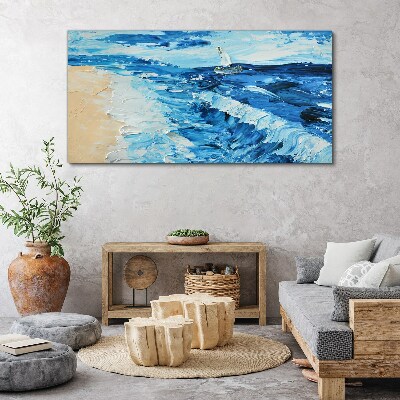 Tablou canvas Marea calmă cu o barcă cu pânze