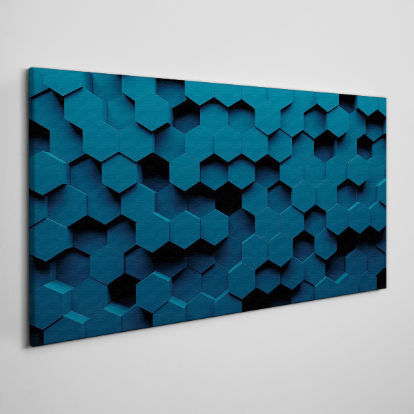 Tablou canvas Hexagoane geometrice în nuanțe de albastru