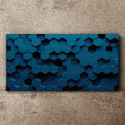 Tablou canvas Hexagoane geometrice în nuanțe de albastru