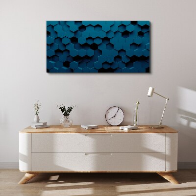 Tablou canvas Hexagoane geometrice în nuanțe de albastru
