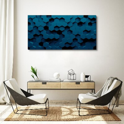 Tablou canvas Hexagoane geometrice în nuanțe de albastru