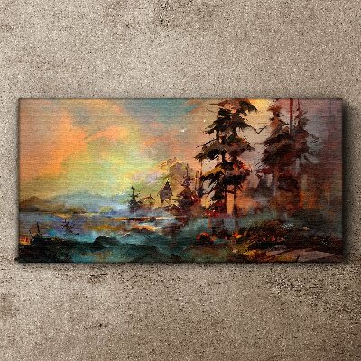 Tablou canvas Peisaj de munte misterios