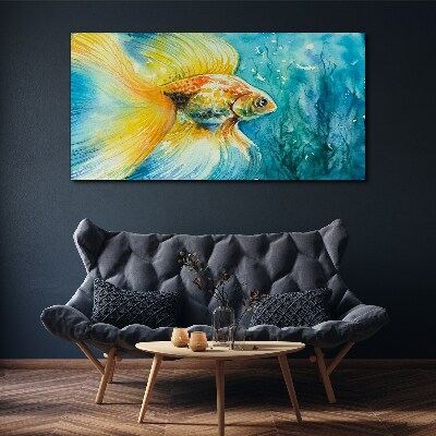 Tablou canvas Aquarelle Goldfish Apa