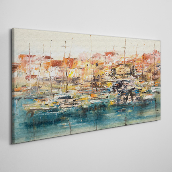 Tablou canvas Peisaje portuare în culori pastelate
