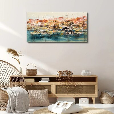 Tablou canvas Peisaje portuare în culori pastelate