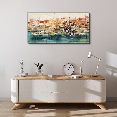 Tablou canvas Peisaje portuare în culori pastelate