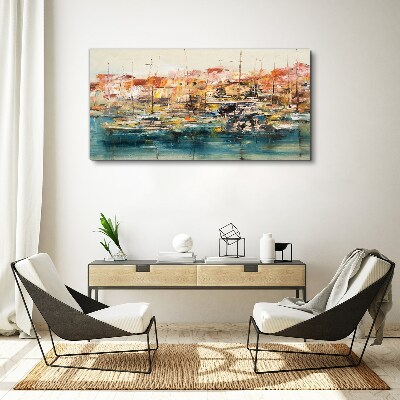Tablou canvas Peisaje portuare în culori pastelate