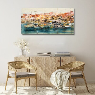 Tablou canvas Peisaje portuare în culori pastelate