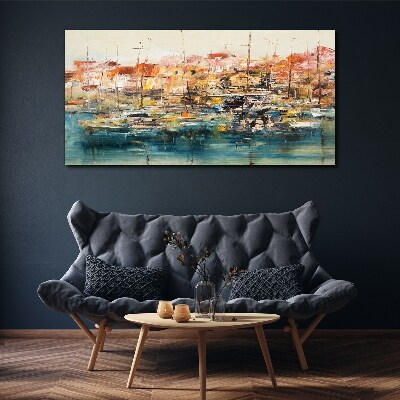 Tablou canvas Peisaje portuare în culori pastelate