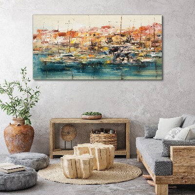 Tablou canvas Peisaje portuare în culori pastelate