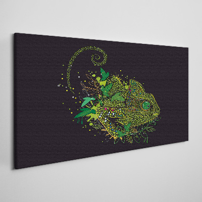 Tablou canvas Cameleonul în verde