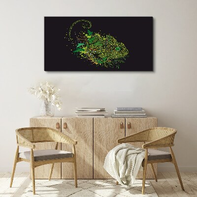 Tablou canvas Cameleonul în verde