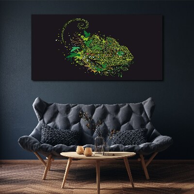 Tablou canvas Cameleonul în verde