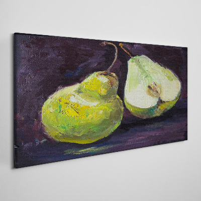Tablou canvas Pere verzi pe un fundal întunecat