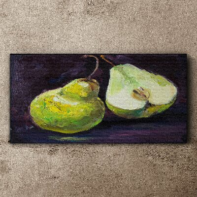 Tablou canvas Pere verzi pe un fundal întunecat