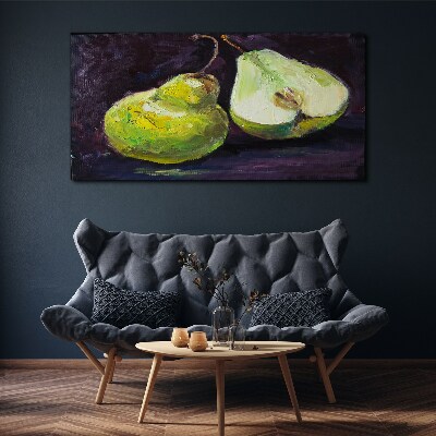 Tablou canvas Pere verzi pe un fundal întunecat