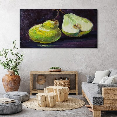 Tablou canvas Pere verzi pe un fundal întunecat