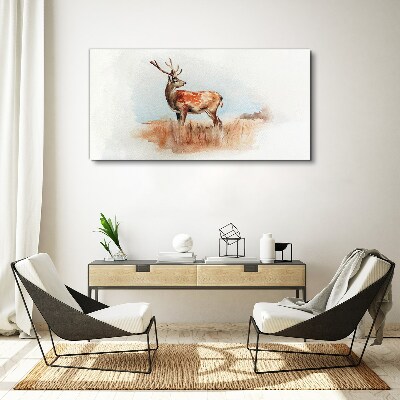 Tablou canvas Animal cerb acuarelă