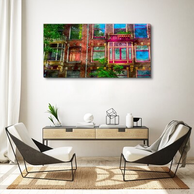 Tablou canvas Fațadele colorate ale caselor din Amsterdam
