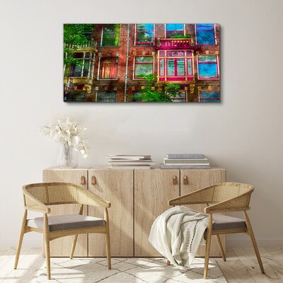 Tablou canvas Fațadele colorate ale caselor din Amsterdam
