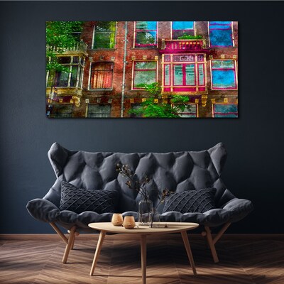 Tablou canvas Fațadele colorate ale caselor din Amsterdam