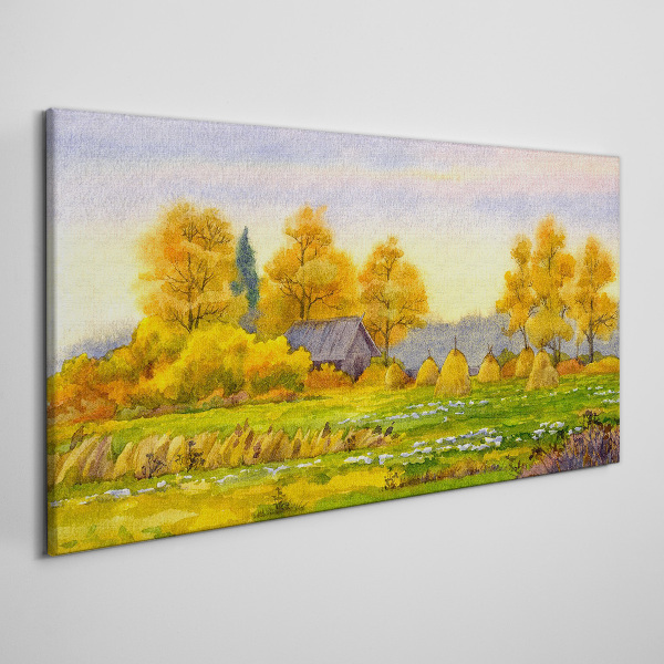 Tablou canvas Toamnă de aur în peisajul rural