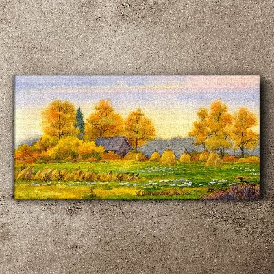 Tablou canvas Toamnă de aur în peisajul rural