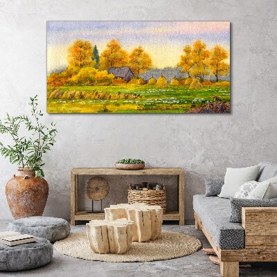 Tablou canvas Toamnă de aur în peisajul rural