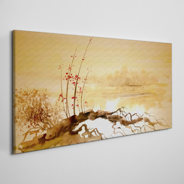 Tablou canvas Nuanțe aurii pe malul apei